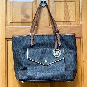 Michael Kors Gold Trim Pocket Tote